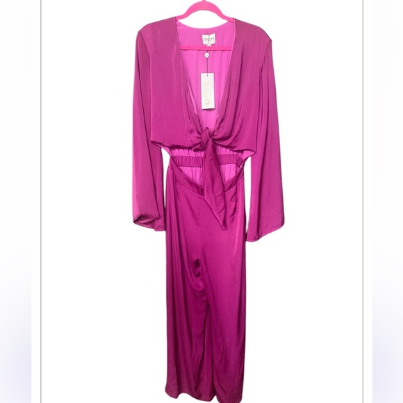 SNDYS x REVOLVE Pluto Wide Leg Jumpsuit in Fuchsia NWT - Picture 7 of 11